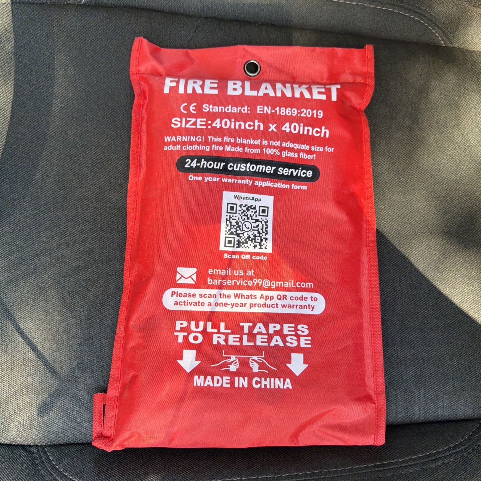 FIVE MAN FIRE BLANKET Fiberglass Hero Emergency Home Retardant Prepared