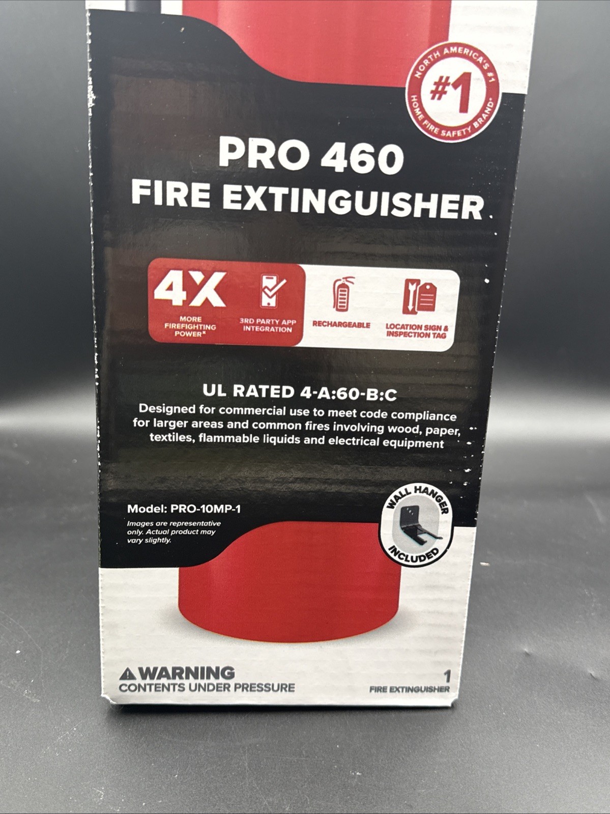 Kidde Pro 460 Fire Extinguisher PRO-10MP-1, UL Rate 4-A:60-B:C, With Wall Hanger