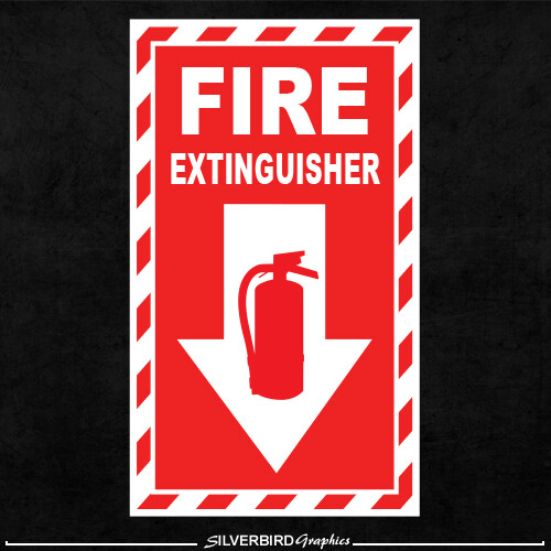 FIRE EXTINGUISHER Sticker Decal Alarm Work Safety Emergency Hose Business EMT