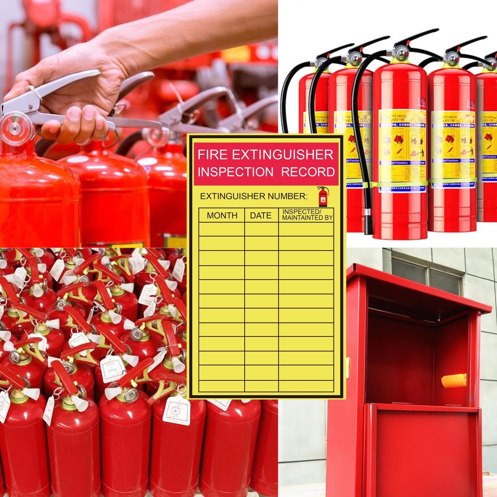 Monthly Fire Extinguisher Inspection Tags Stickers Safety Stickers 3×5 Inch Y…