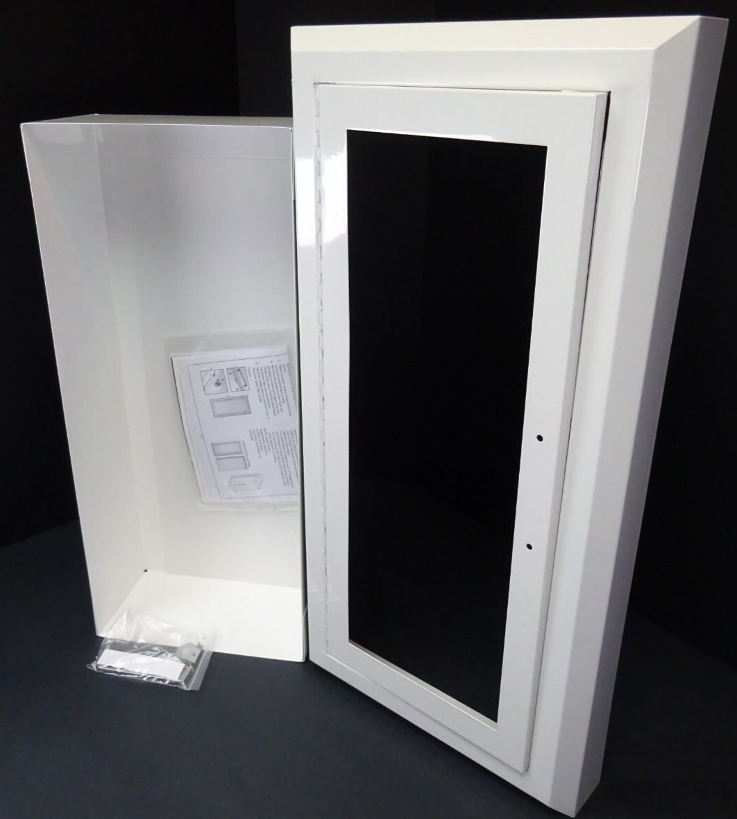 Global Industrial Fire Extinguisher Cabinet Semi-Recessed Fits 10 Lbs.