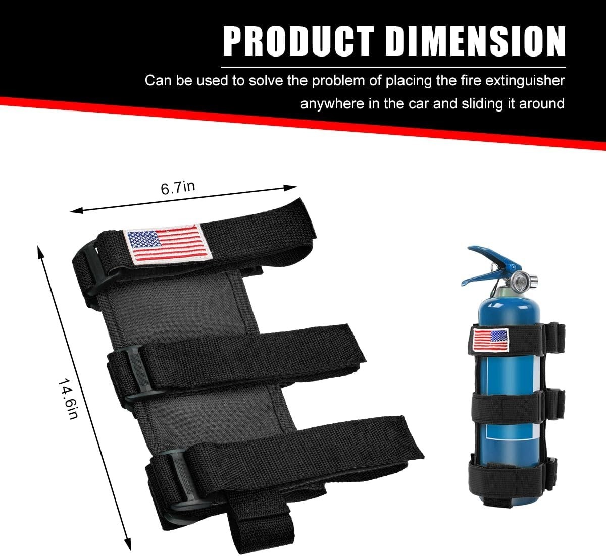 Fire Extinguisher Holder, Adjustable Roll Bar Extinguisher Fixed Belt with F…