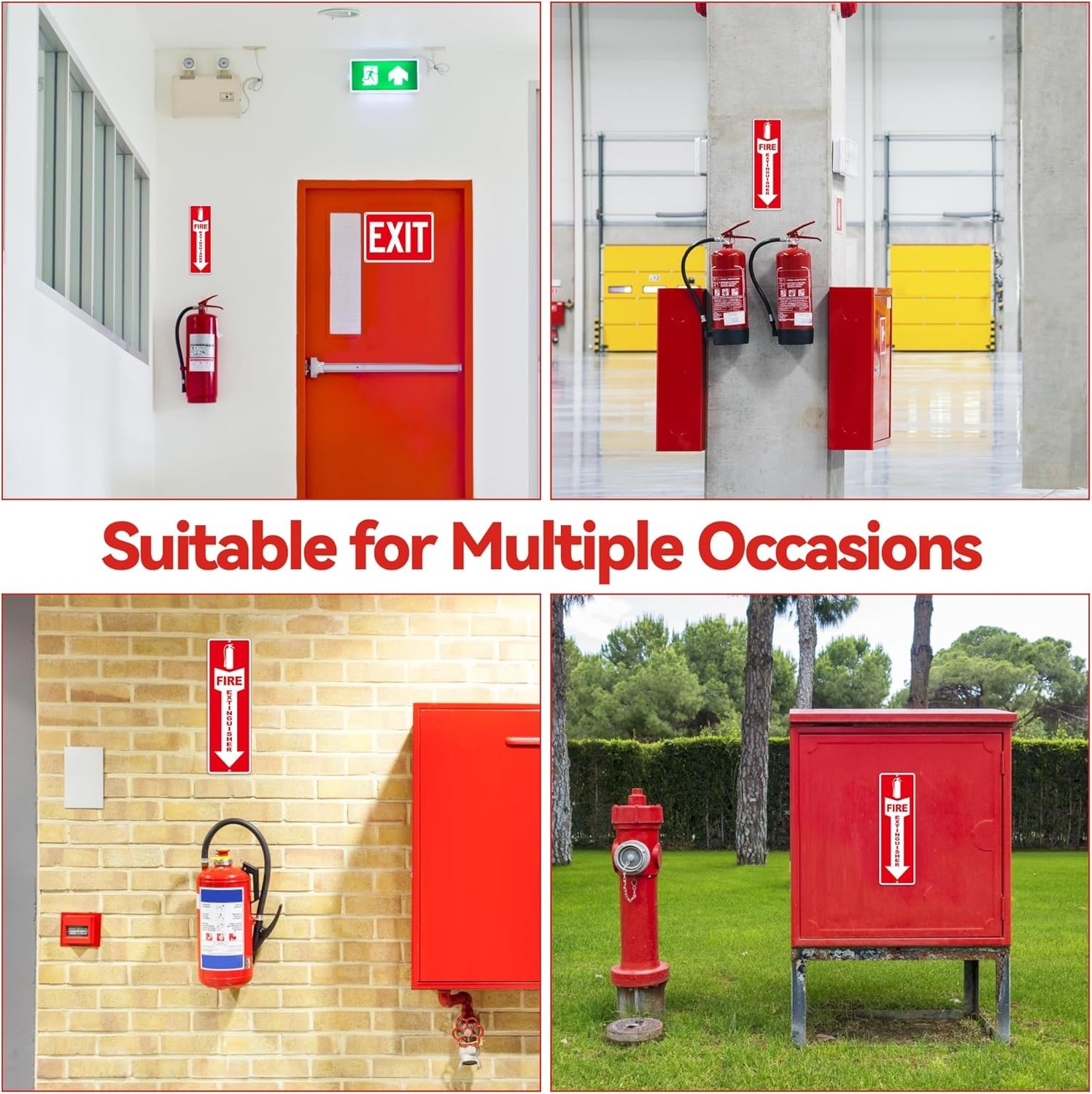 4 Pack Fire Extinguisher Signs – Strong Self Adhesive Fire Extinguisher Sign …