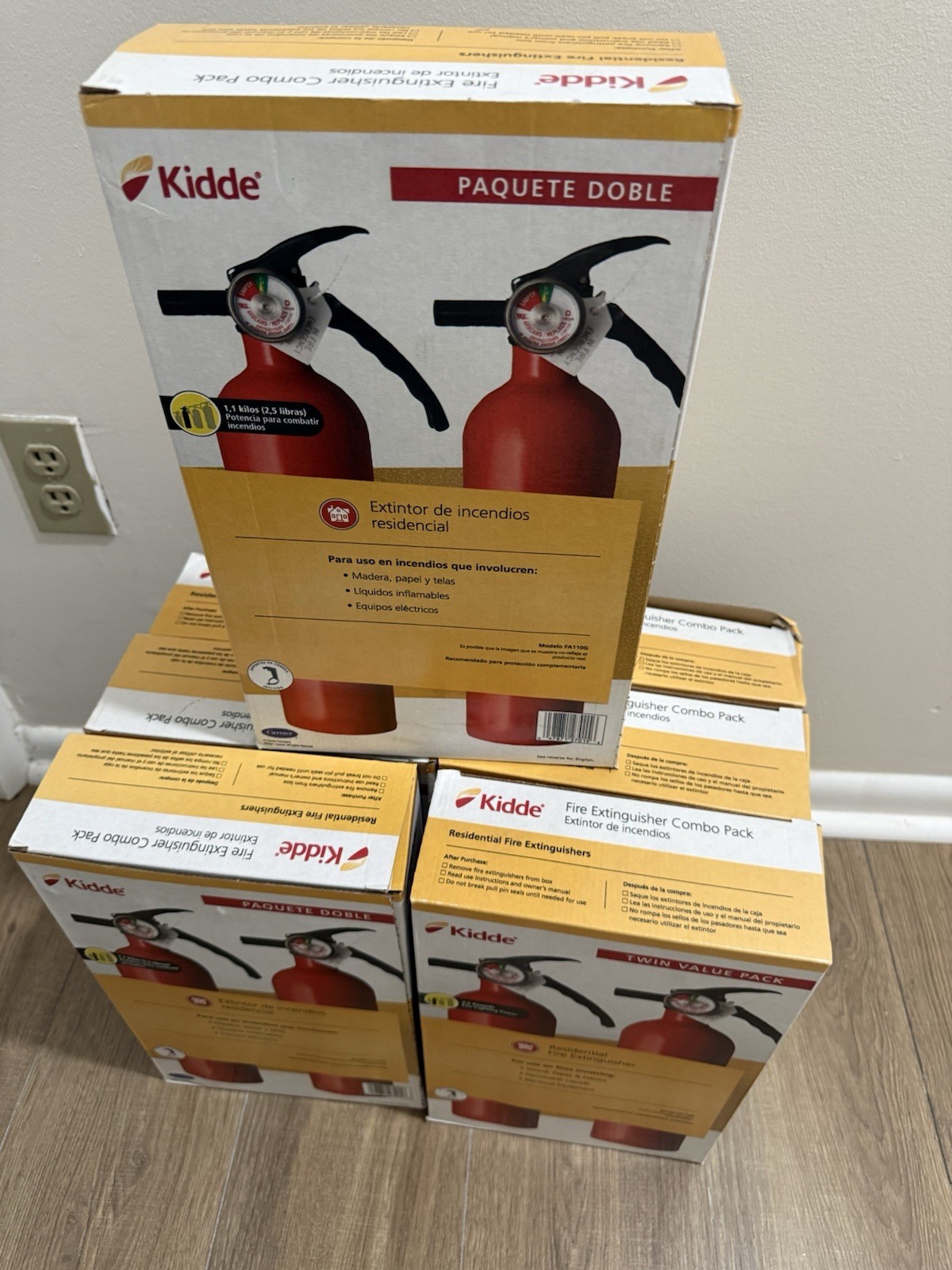 Kidde Fire Extinguisher Twin pack dry chemical powder Multipurpose Extinguisher