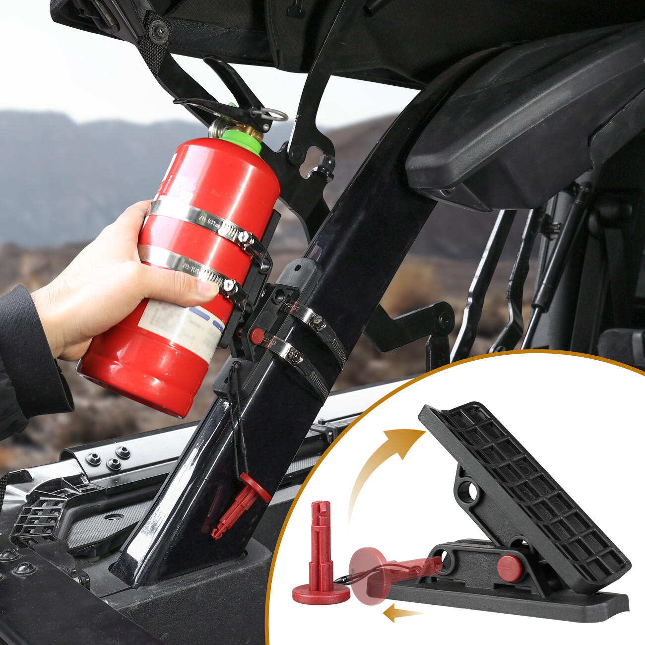 Fire Extinguisher Mount Holder Bracket for Wrangler TJ JK JL JKU for UTV Polaris