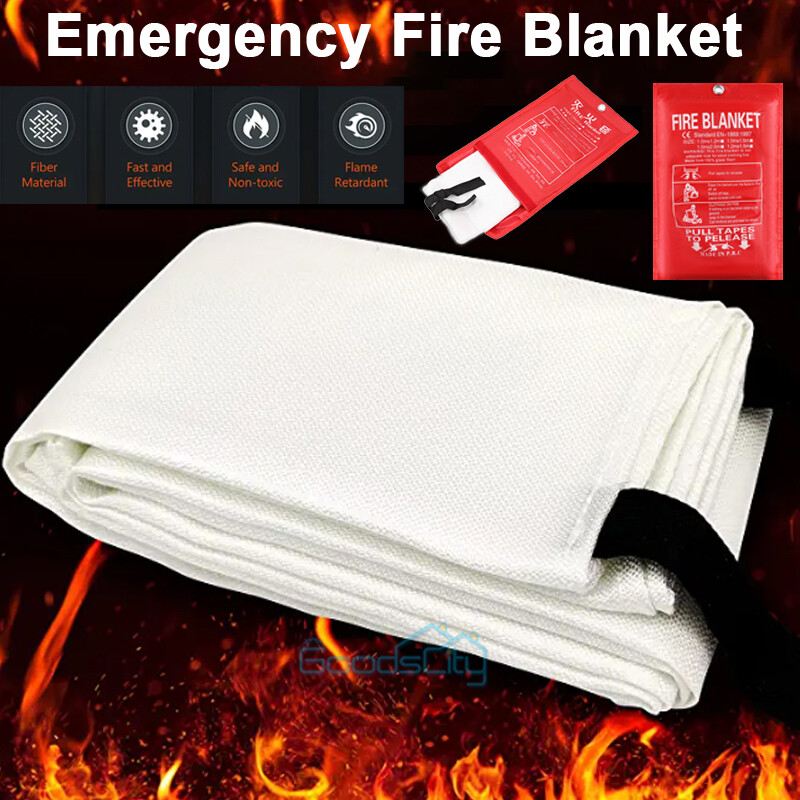 Large Fire Blanket Fireproof For Home Kitchen Office Caravan Emergency Safety US