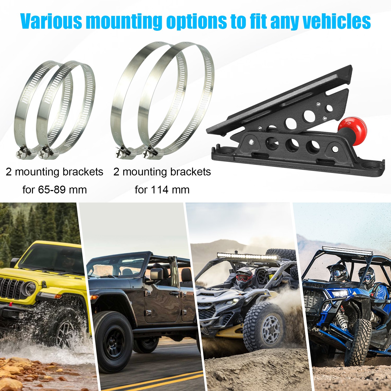 Adjustable Roll Bar Fire Extinguisher Mount Holder For Jeep Wrangler TJ JK JL