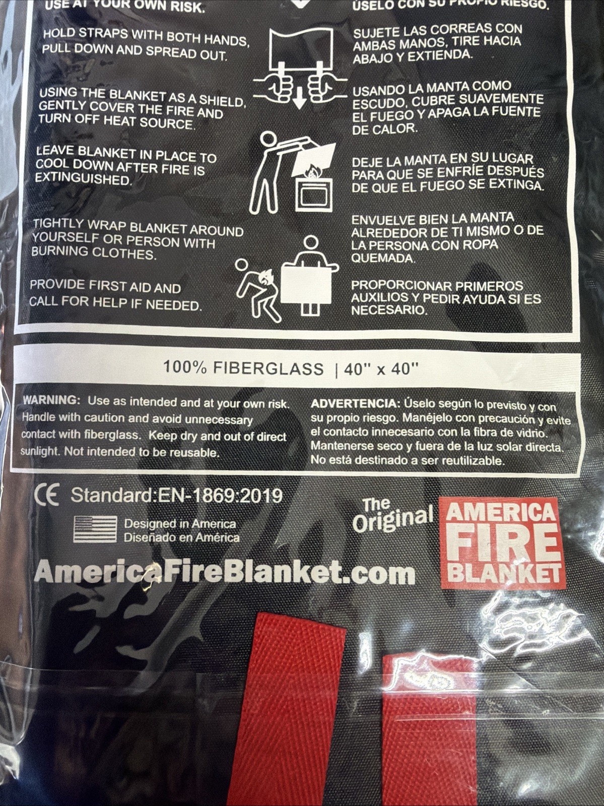 1 – Emergency Fire Blanket 40×40” Fireman Commercial Road Grade Never Expires