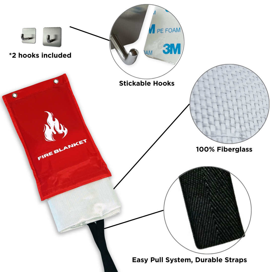 Motivpart Fire Blanket Emergency Survival Kit 2 Pack Size 39″x39″ Safety Blanket