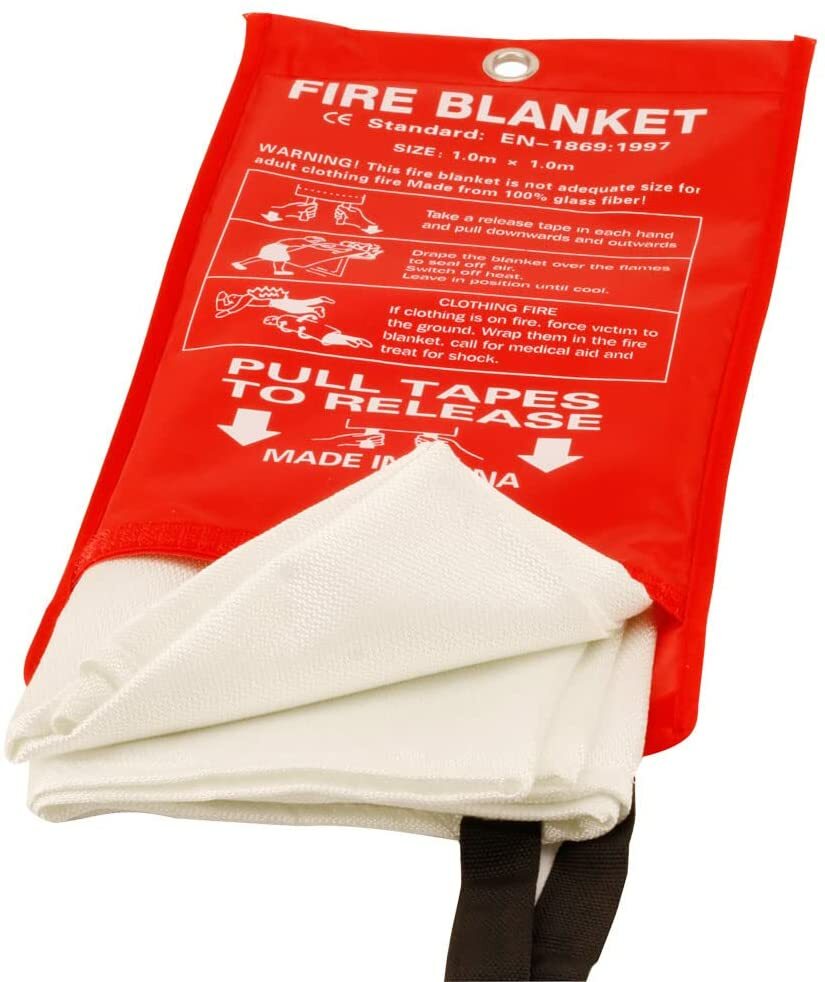 2 Pack Emergency Fire Blanket Survival Safety Fiberglass White Easy Use