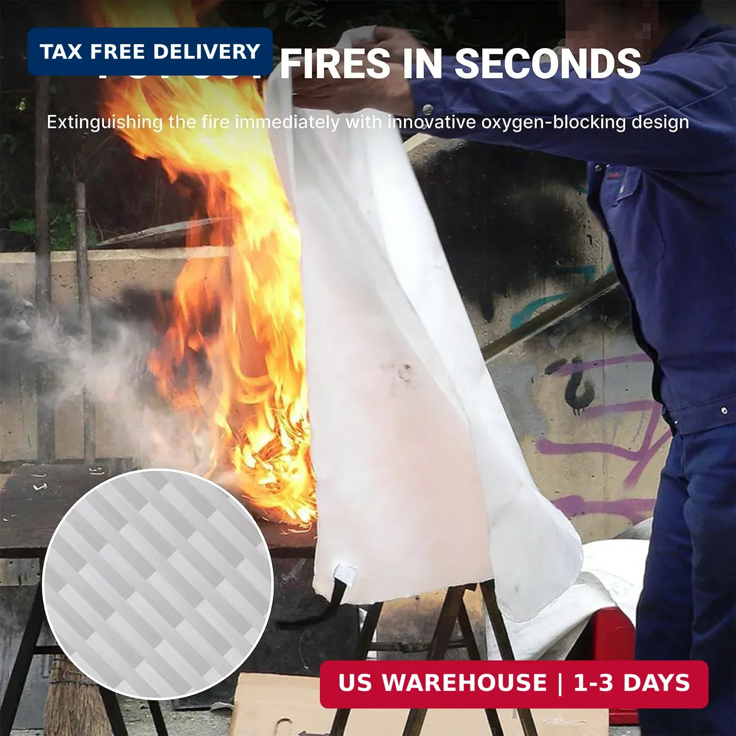Lancryen Emergency Fire Blanket, Fire Extinguisher Blanket, Fire Suppression Fab