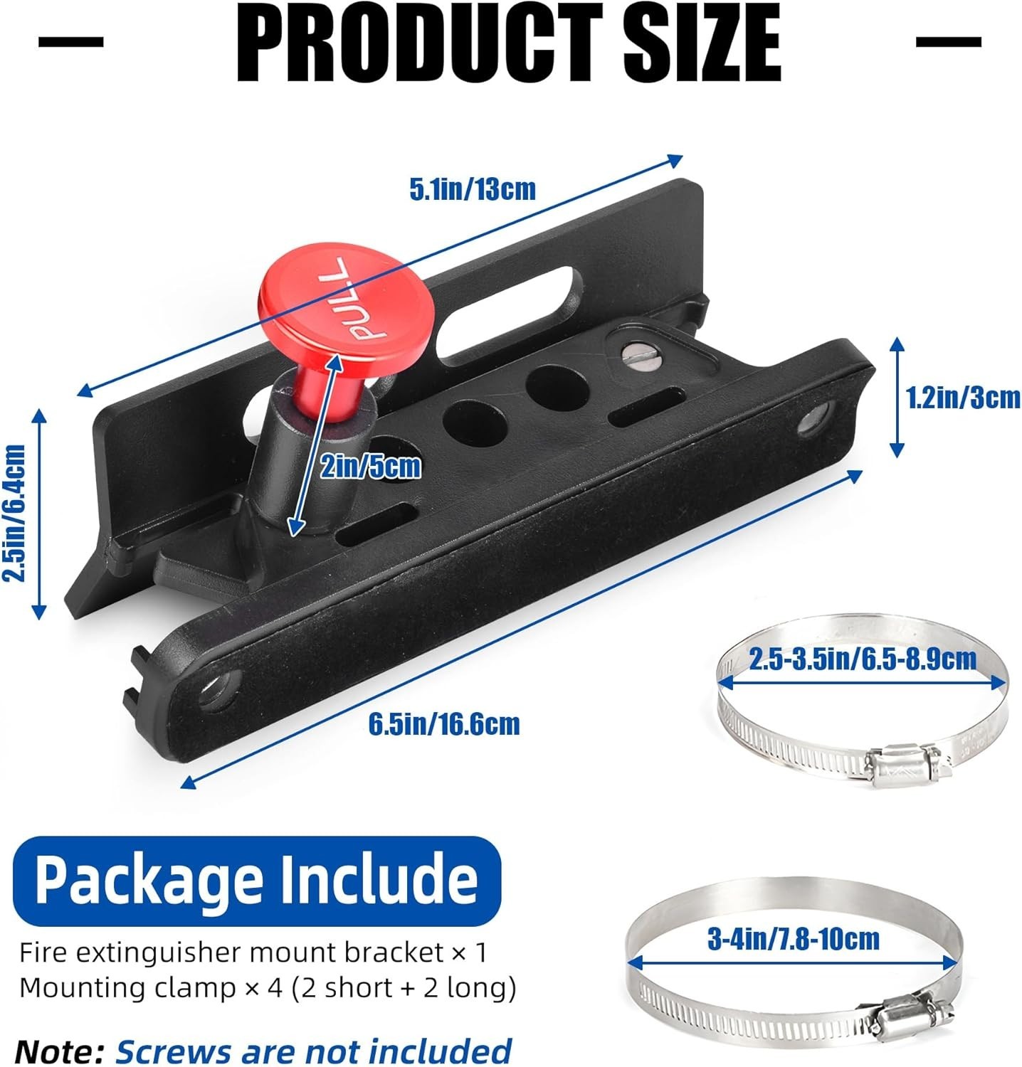 Aluminum Fire Extinguisher Mount Bracket Kit Adjustable Quick Release Roll Ba…