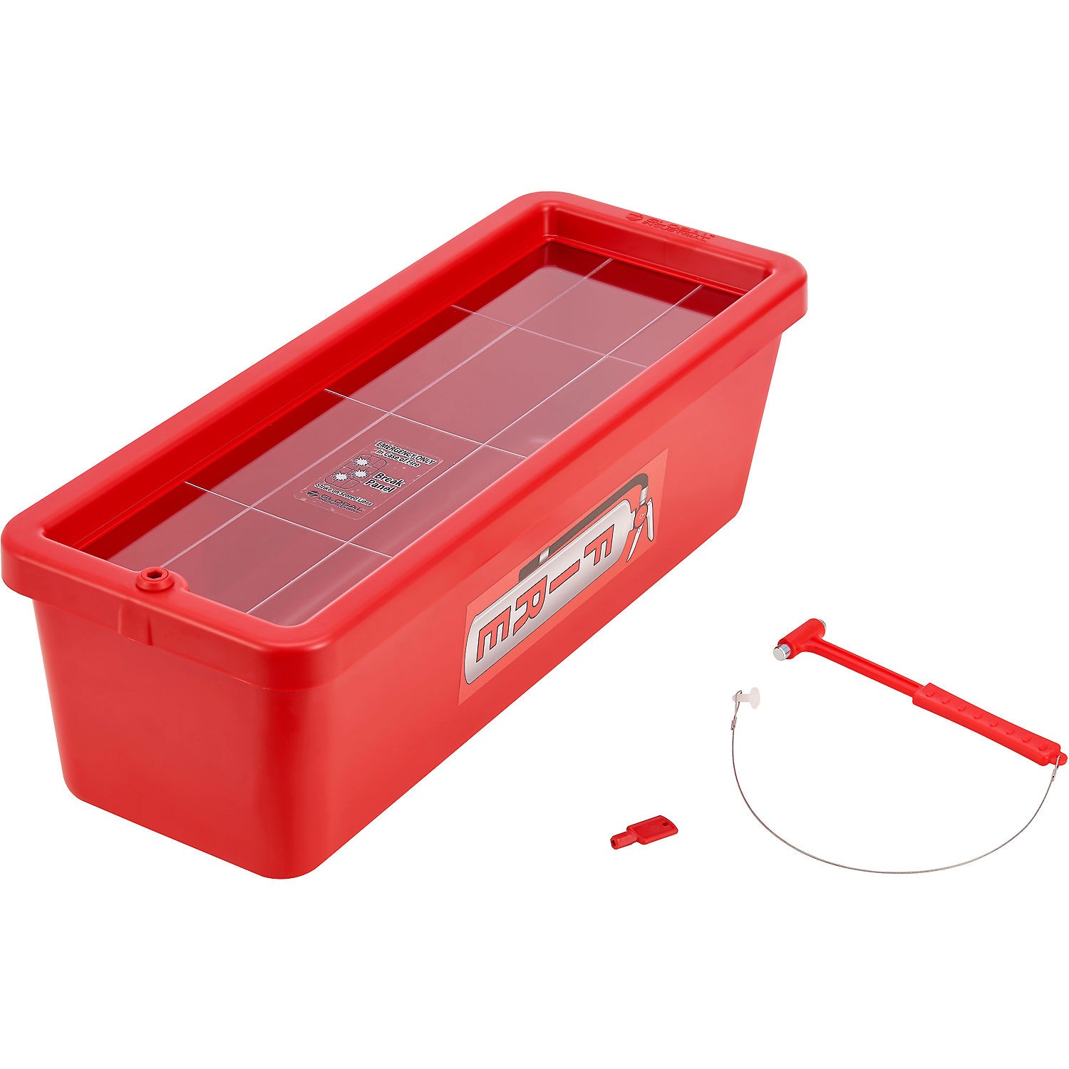 Global Industrial Plastic Fire Extinguisher Cabinet with Window Fits 10 lbs. Red