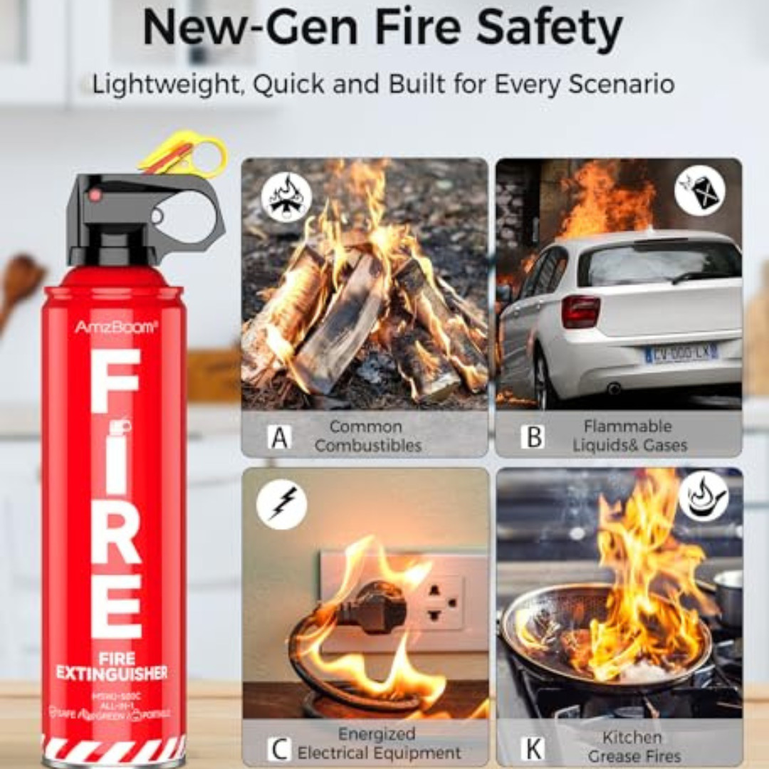 2-3 Pack Fire Extinguisher for Home, Kitchen, Car, and Grill with Mounting