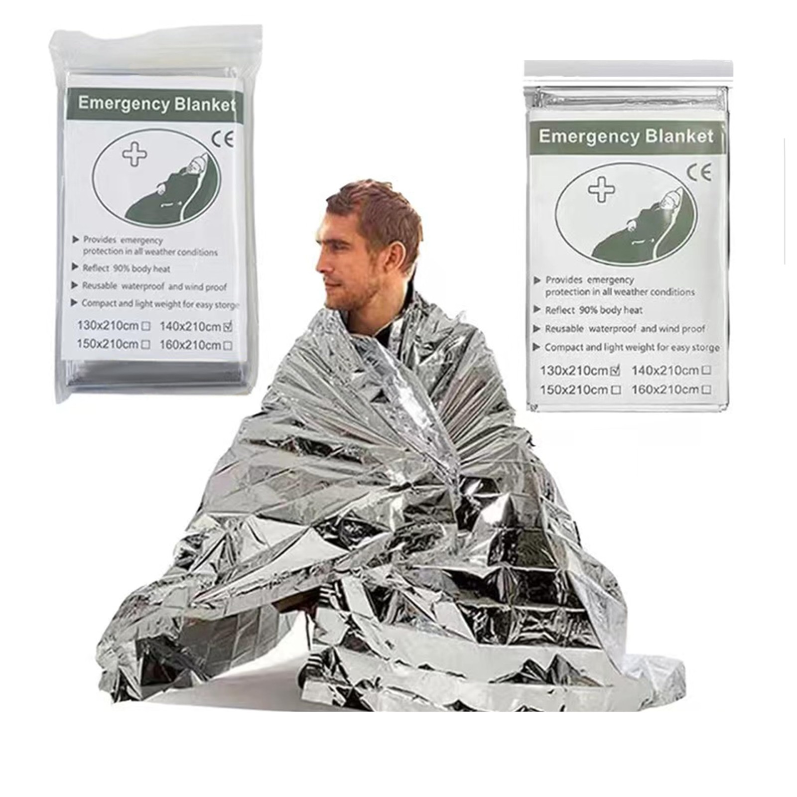 First Aid Mylar Rescue Blanket，Emergency Blankets for Survival Gear and Equip…