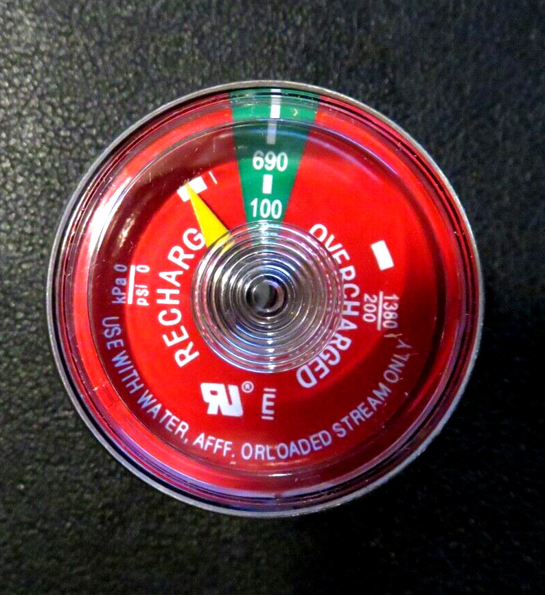NEW BADGER 100 PSI GAUGE REPLACEMENT WATER PRESSURE FIRE EXTINGUISHER