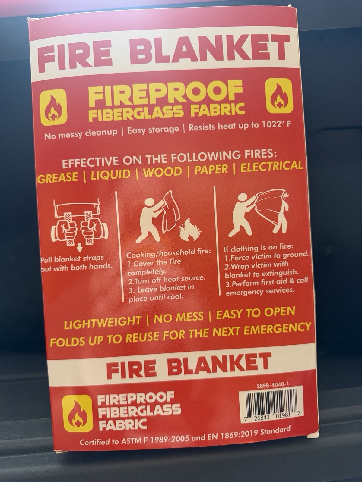 Silverback 40″ X 40″ Fireproof Fiberglass Fire Blanket (3 Blankets $25 + S&H)