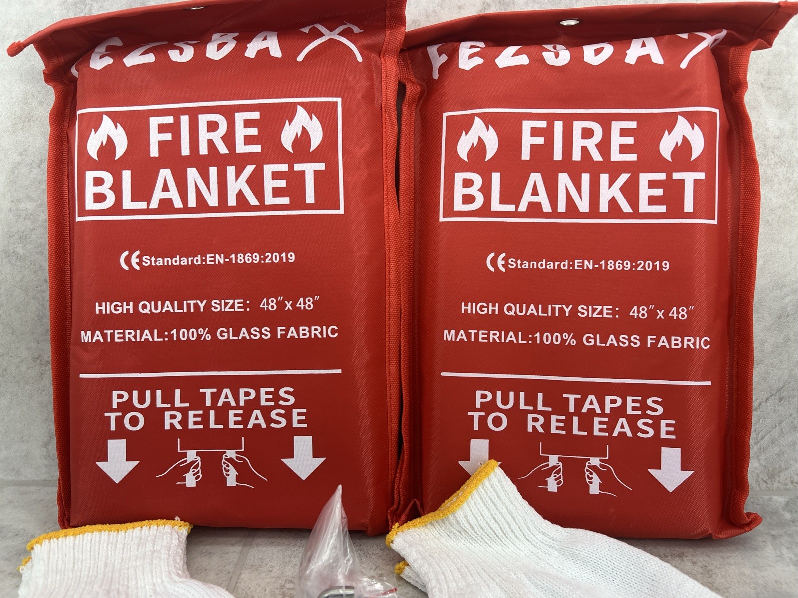 2 PACK! 48” X 48” Glass Fabric Fire Blankets for Home Camping Car BRAND NEW
