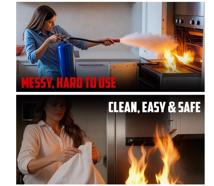 Emergency Fire Blanket for Home and Kitchen REUSABLE -New Desing NO IRRITATION