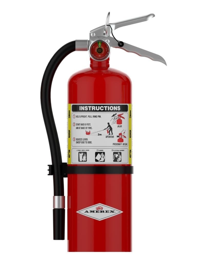 5 lb. All-Metal ABC Dry Chemical Fire Extinguisher with Convenient Wall Bracket