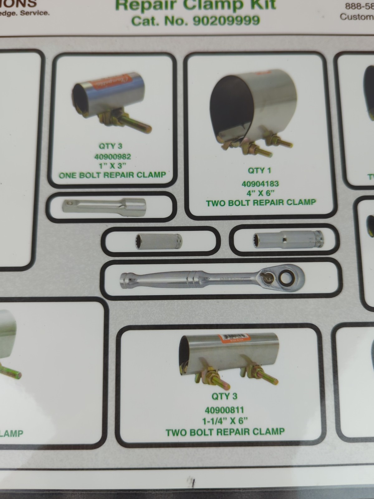 New Total Maintenance Solutions TMS Fire Suppression leak Clamp kit Clampette