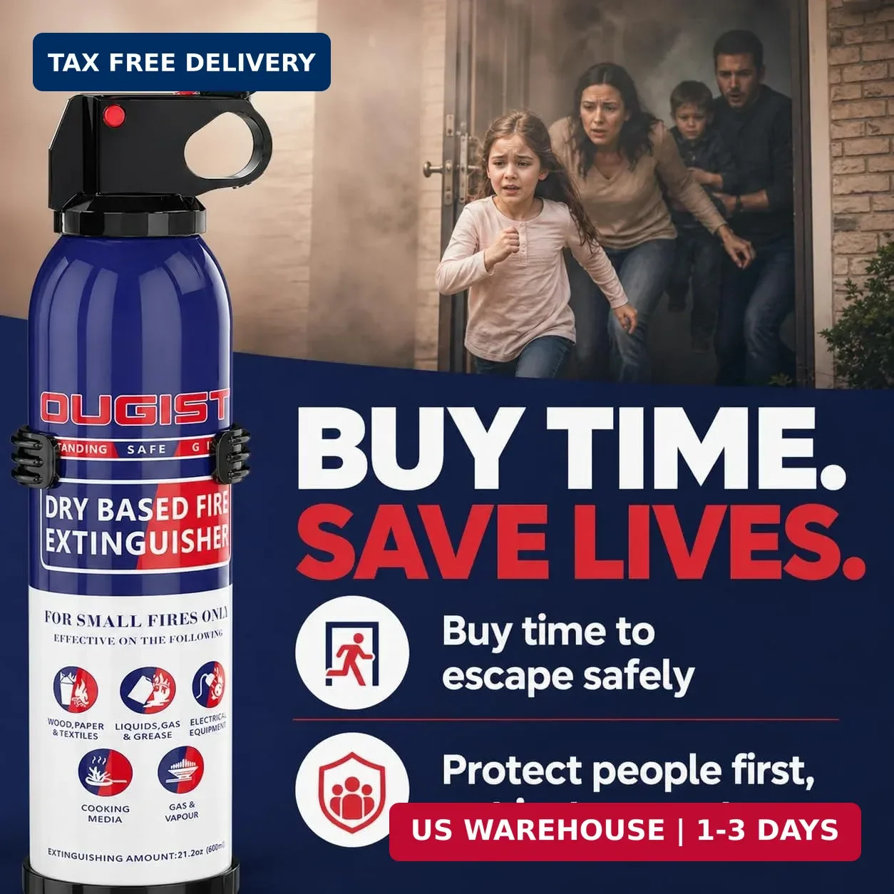 ABC Fire Extinguisher for Home & Vehicle – Portable Dry Chemical Fire Extinguish