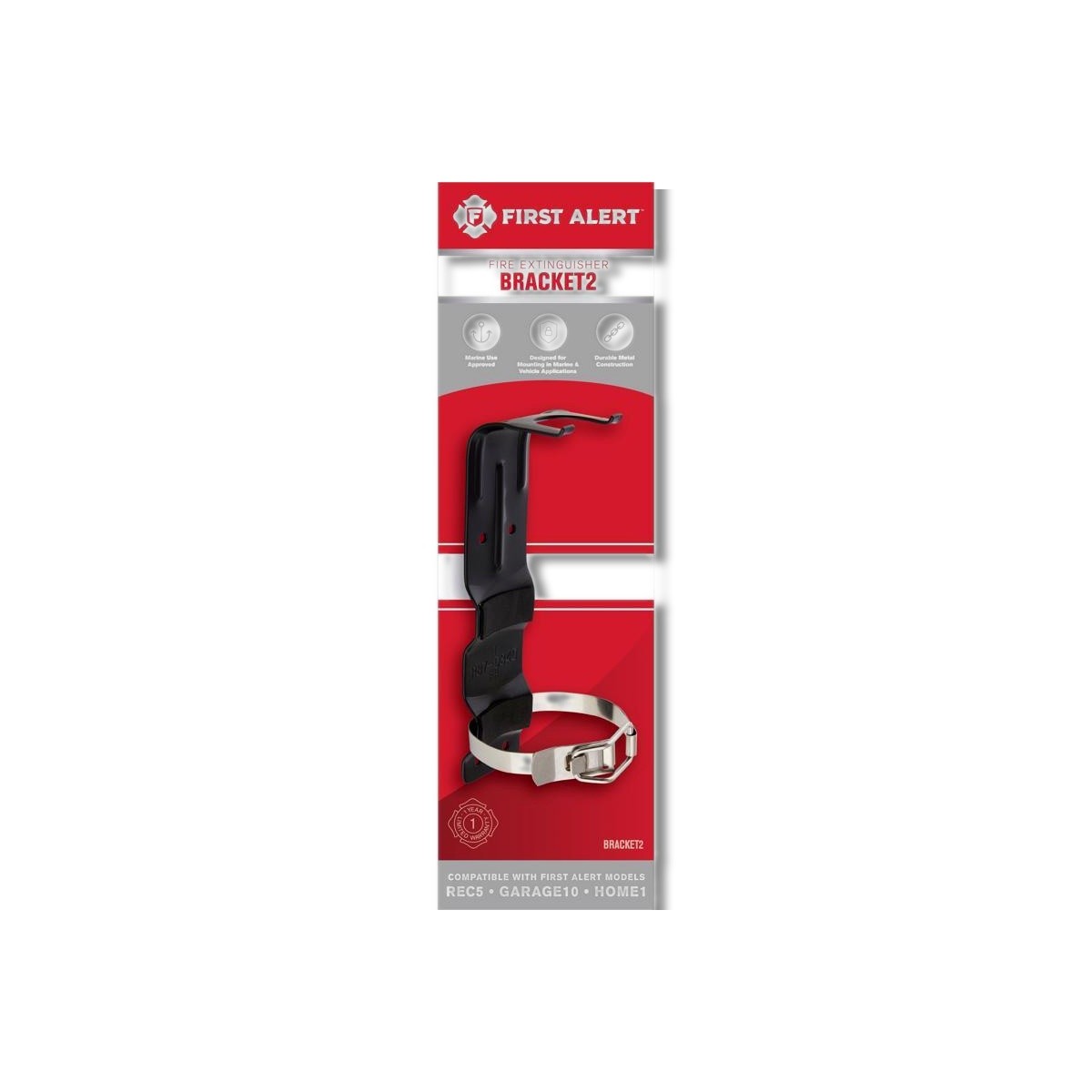 First Alert Black Steel Fire Extinguisher Bracket 3.63 in 2.5 lb BRACKET2