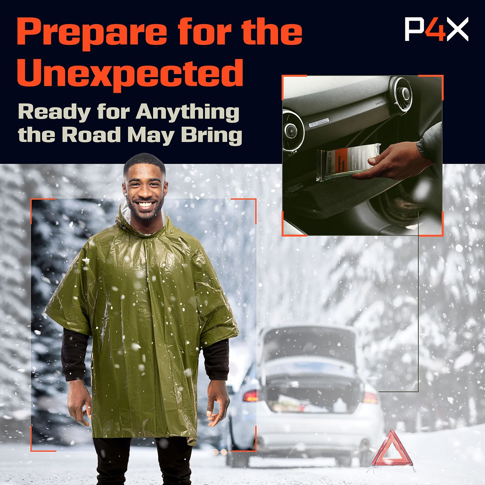 Emergency Poncho with Mylar Blanket Liner – Heavy Duty, Waterproof, Wind-Resi…
