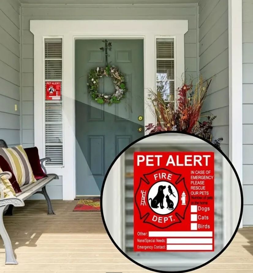 FIRE PREVENTION BUNDLE Fiberglass Fire Blanket Pet Alert & Extinquisher Stickers