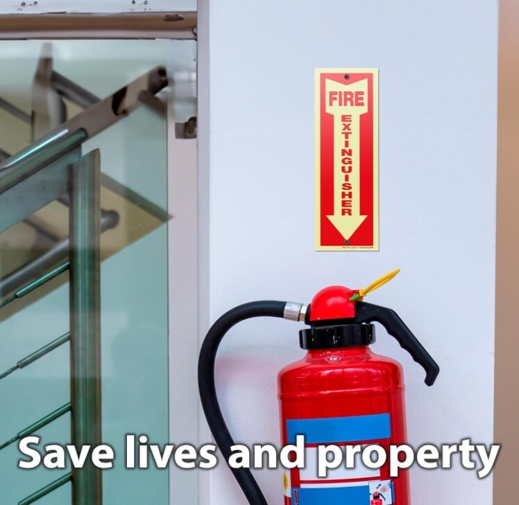 Fire Extinguisher sign metal And Fire Extinguisher sign plastic Glow in the Dark