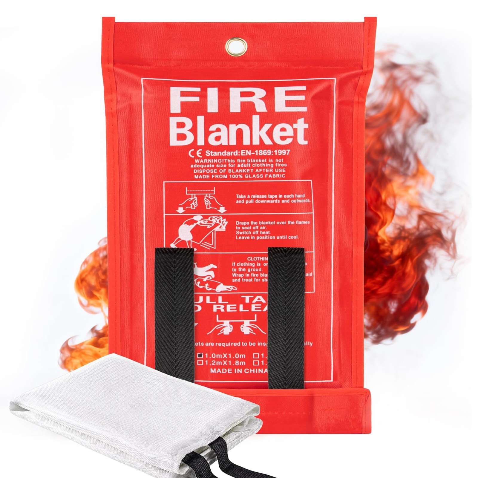 Fire Blanket Emergency Fiberglass Fire Suppression Cover for Home Camping