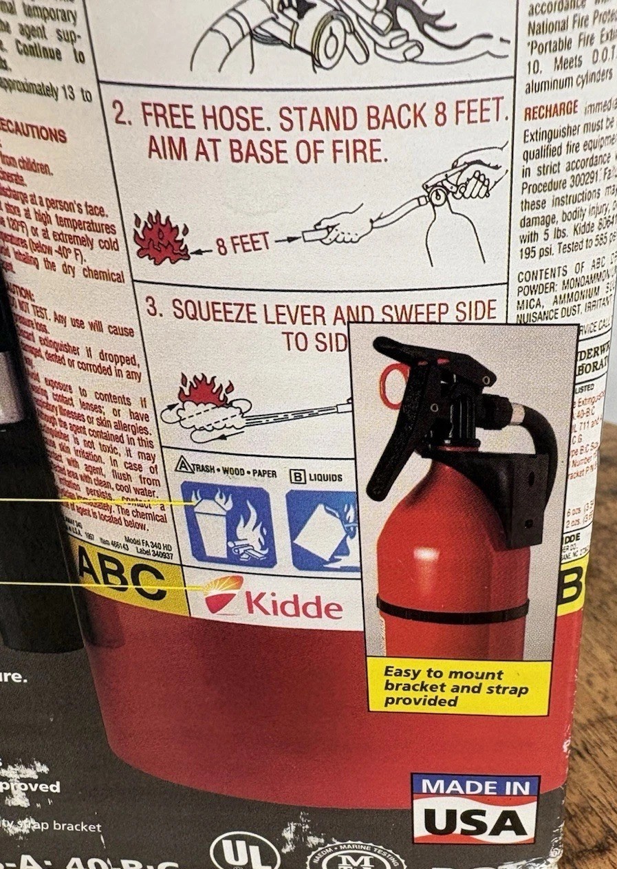 Kidde Fire Extinguisher Unsealed