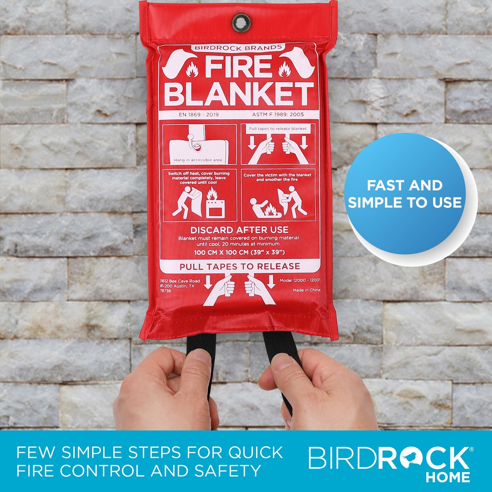 Fire Blanket for Home and Kitchen | Emergency Supplies for Small Fires | CE S…