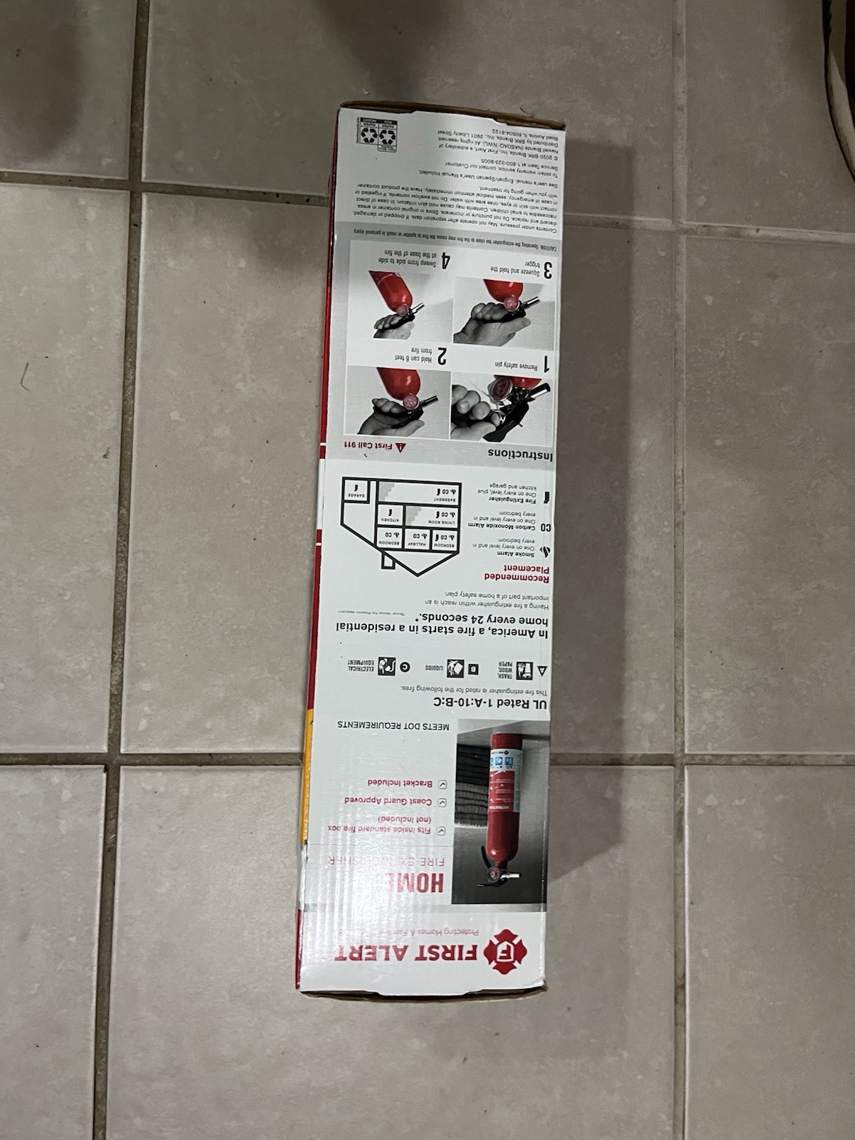 First Alert Home1 Fire Extinguisher – UL Listed, Rechargeable, New in Box