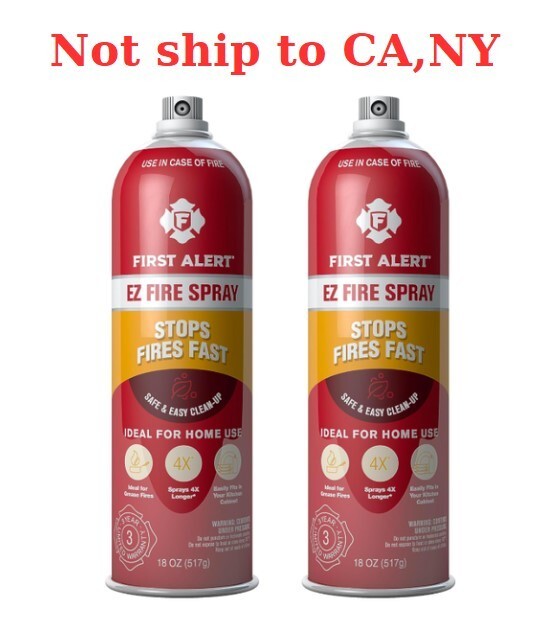 First Alert EZ Fire Spray, Aerosol Extinguisher, Pack of 2, AF400-2, Red