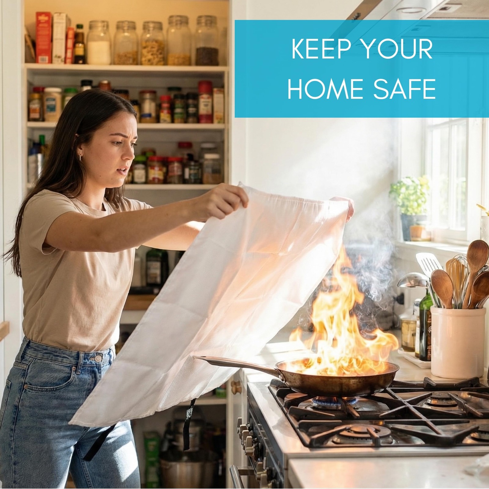 Fire Blanket for Home and Kitchen | Emergency Supplies for Small Fires | CE S…
