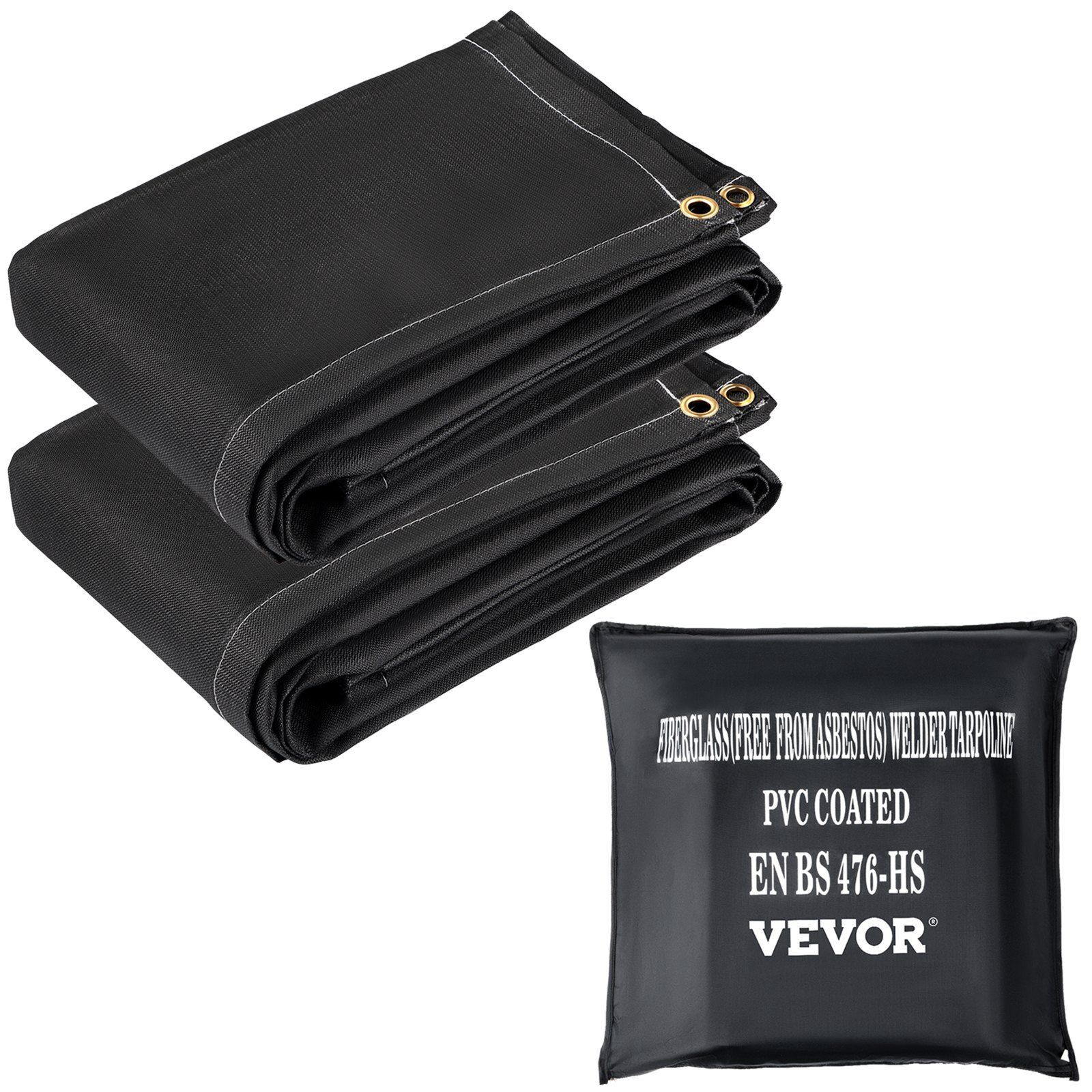 2 Pack 8 FT x 10 FT Fire Emergency Blankets 1022°F with 12 Brass Grommets