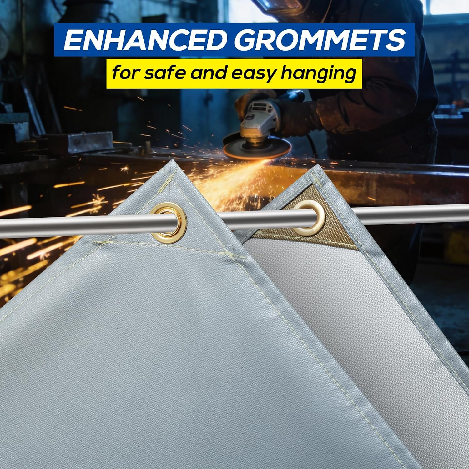 PAWBOSE 4x6ft Welding Blanket, Silicone Coated Fiberglass Fire Blanket for Weldi