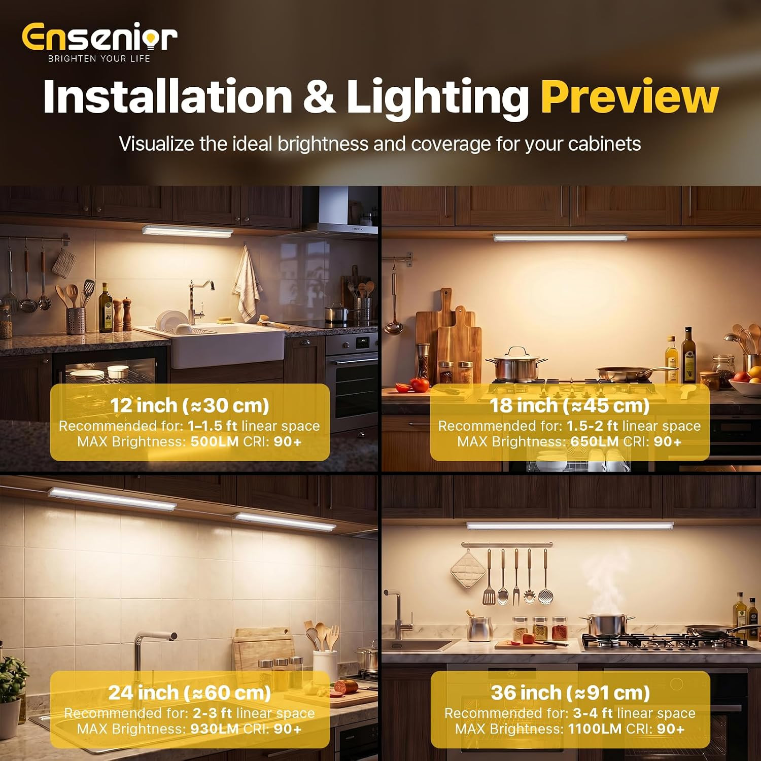 Hardwired under Cabinet Lighting, 24 Inch 14W under Cabinet Lights | Built-In Di