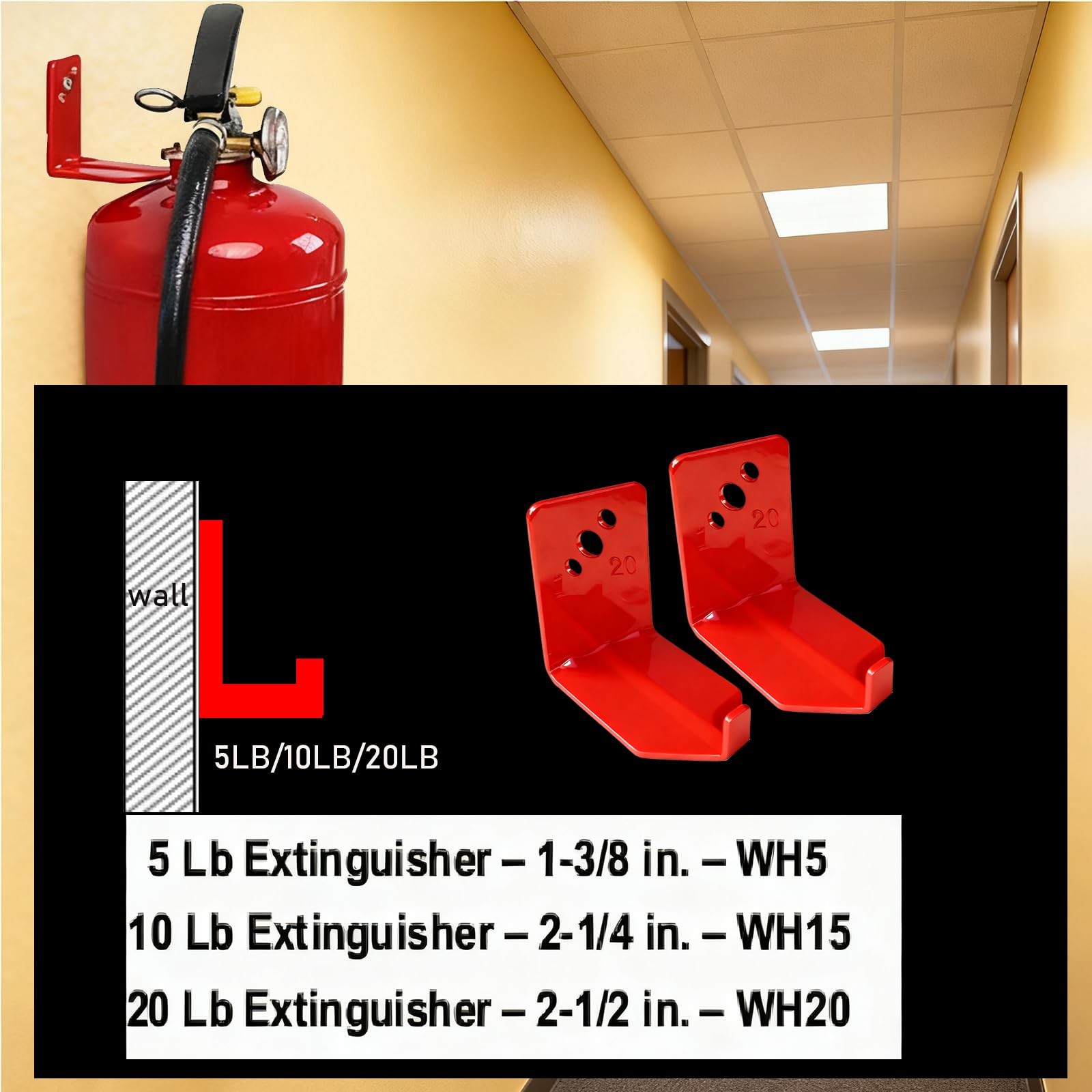 Fire Extinguisher Mount Brackets Set of 8, Heavy Duty Wall Mount Hook 2.36 x …