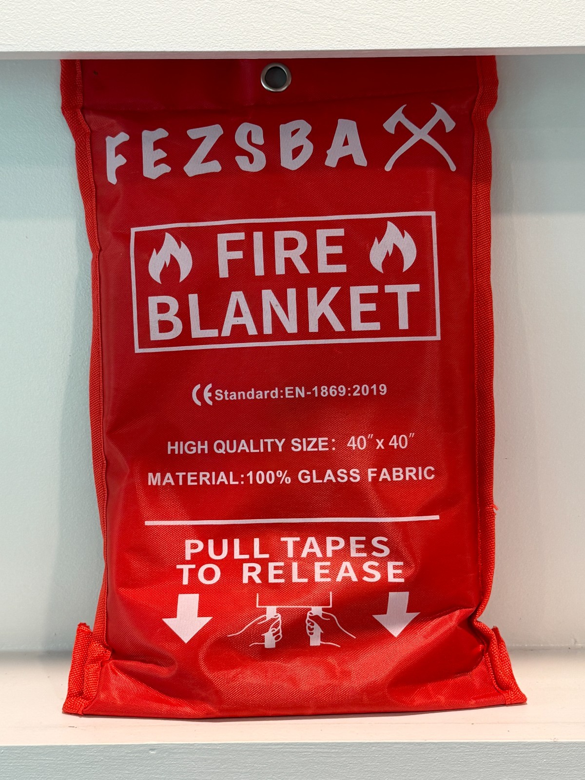 40″x40″ Fire Blanket Emergency Suppression Blanket Fiberglass Wall Mount EN1869