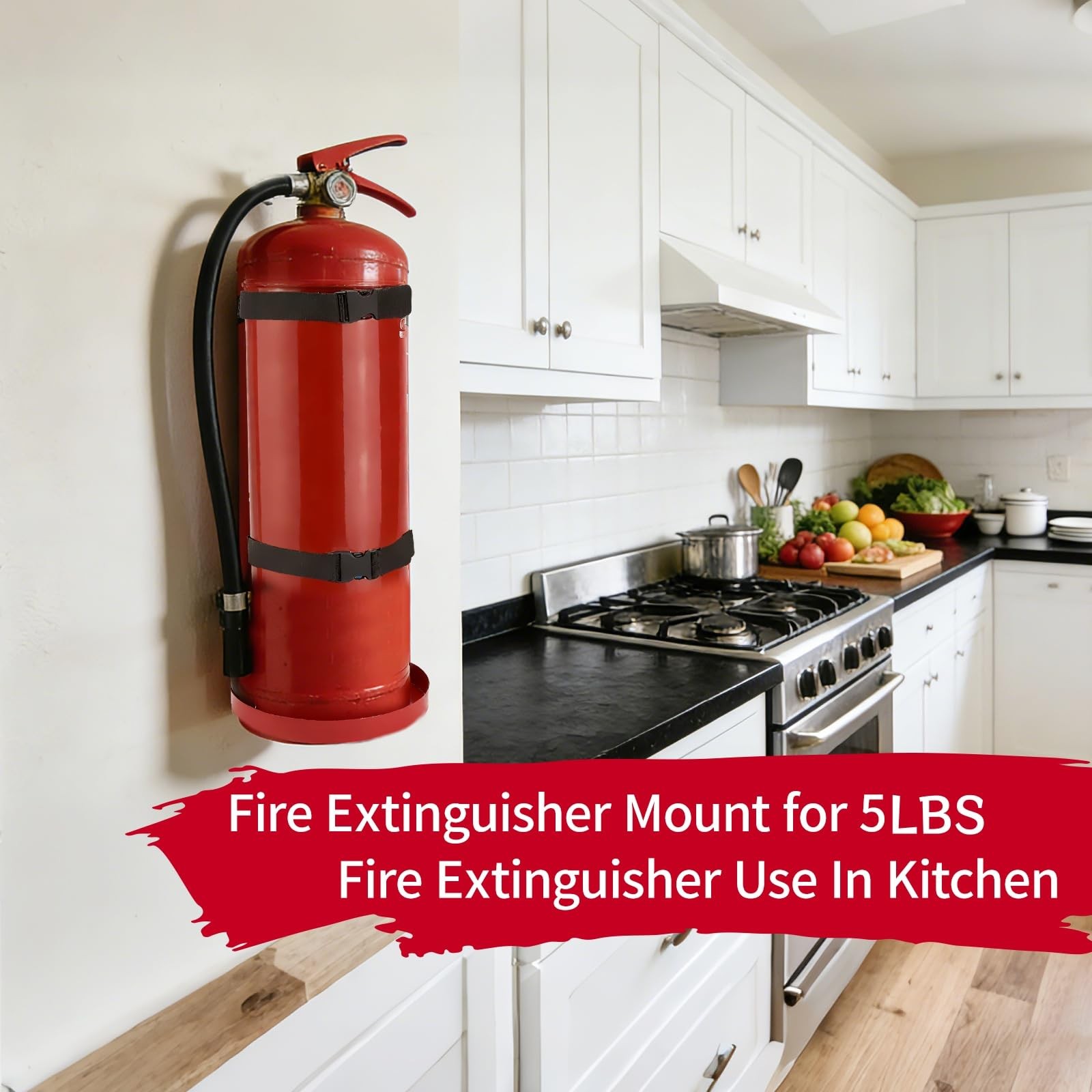 Wall Mounted Fire Extinguisher Mount Bracket For 5 Pound Home Car RV Truck