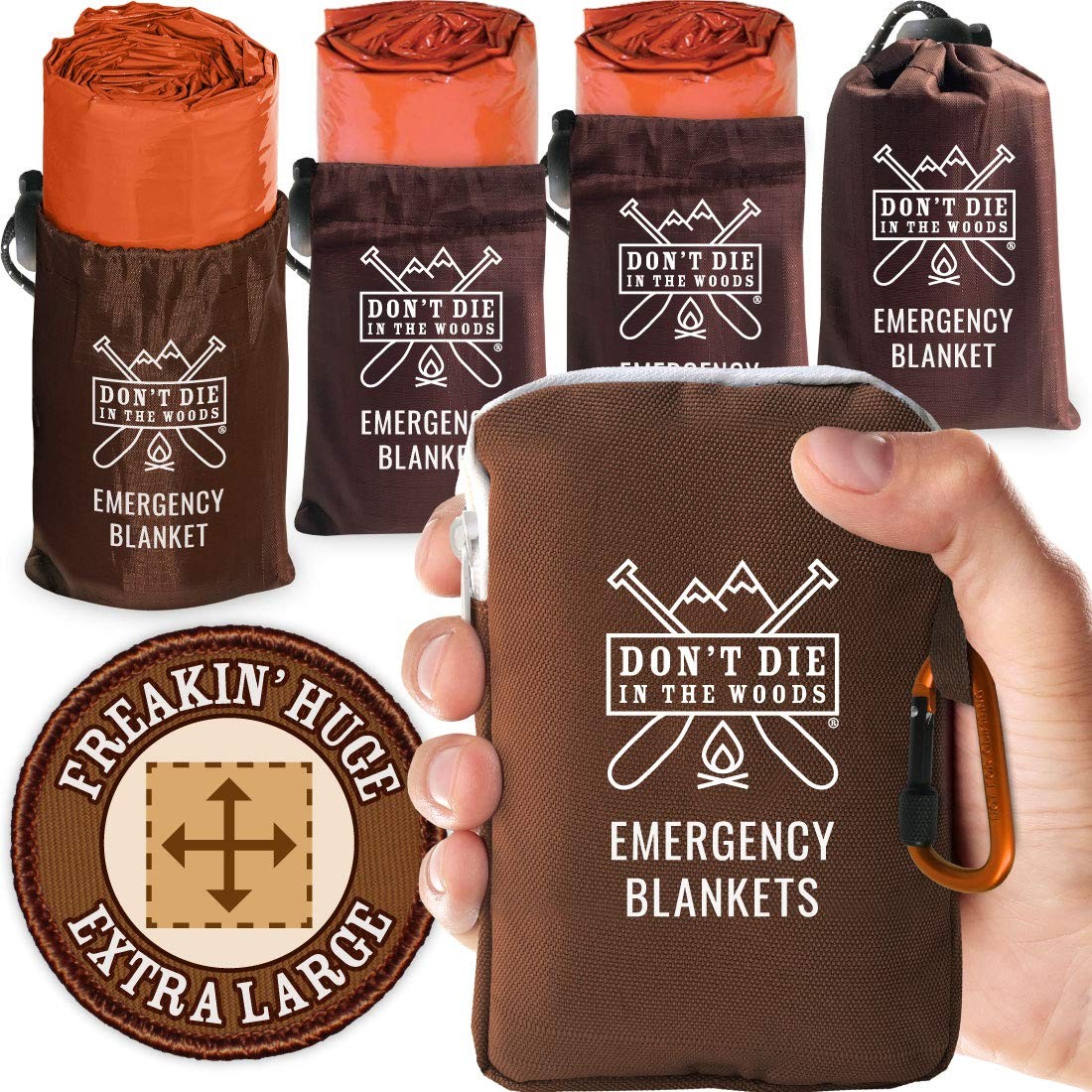 – Freakin’ Huge Emergency Blankets [4-Pack] Extra Large Thermal Mylar Space B…