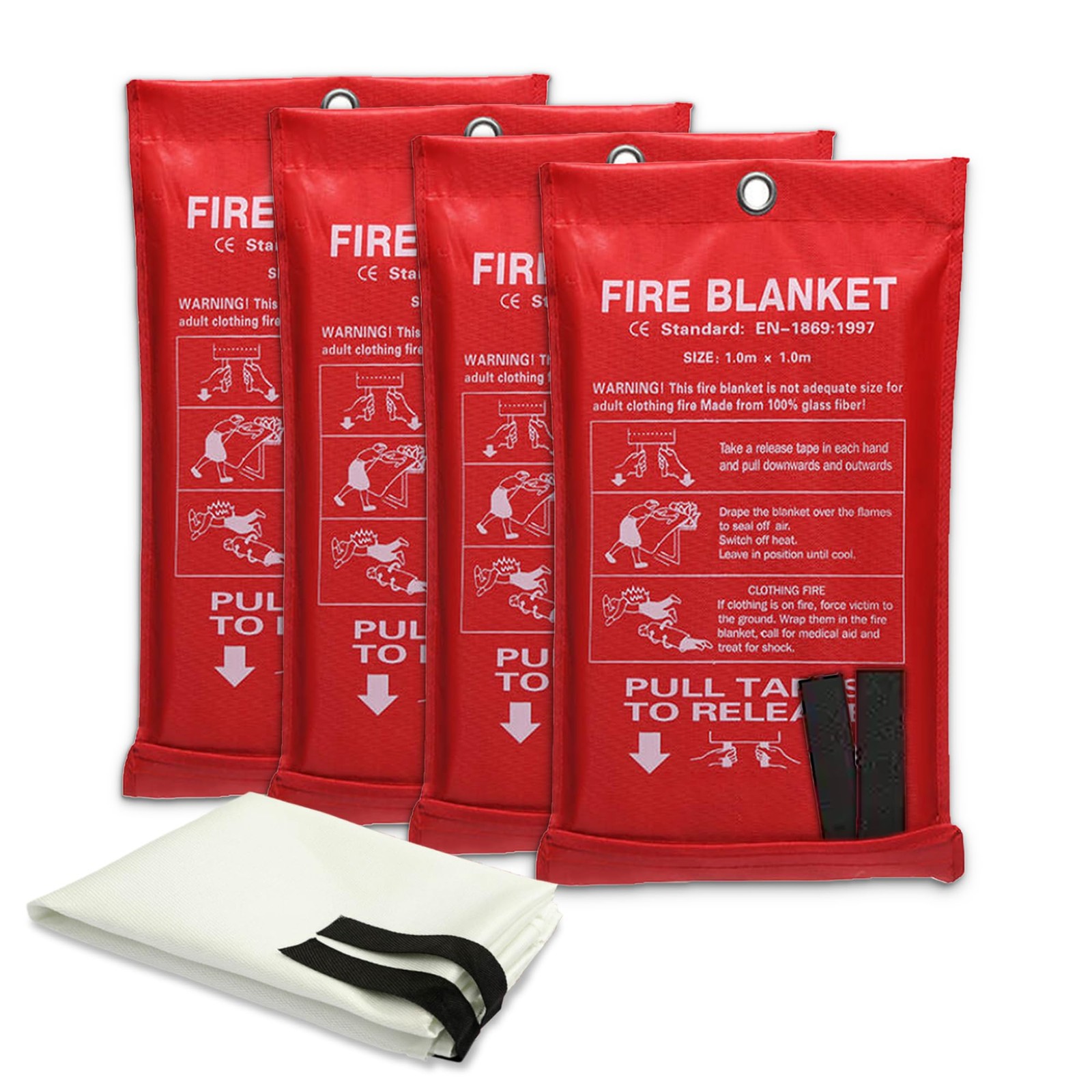 Emergency Fire Blanket for Home and Kitchen – 100% Fiberglass Fire Suppressio…
