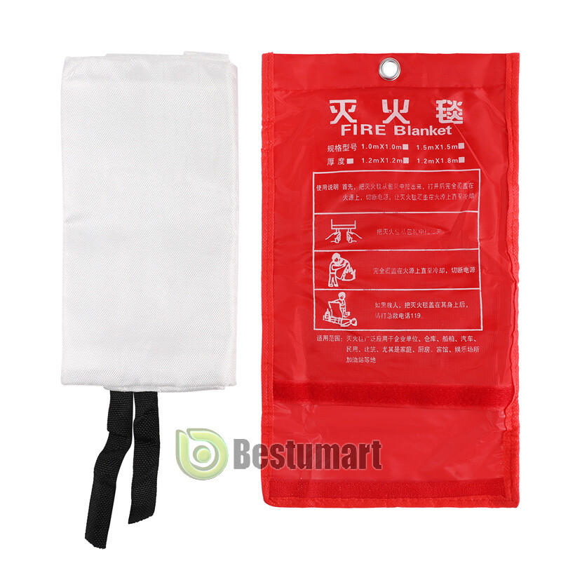 LARGE FIRE BLANKET 2-6Pack, 59”x59” Fiberglass Retardant Prepared Emergency