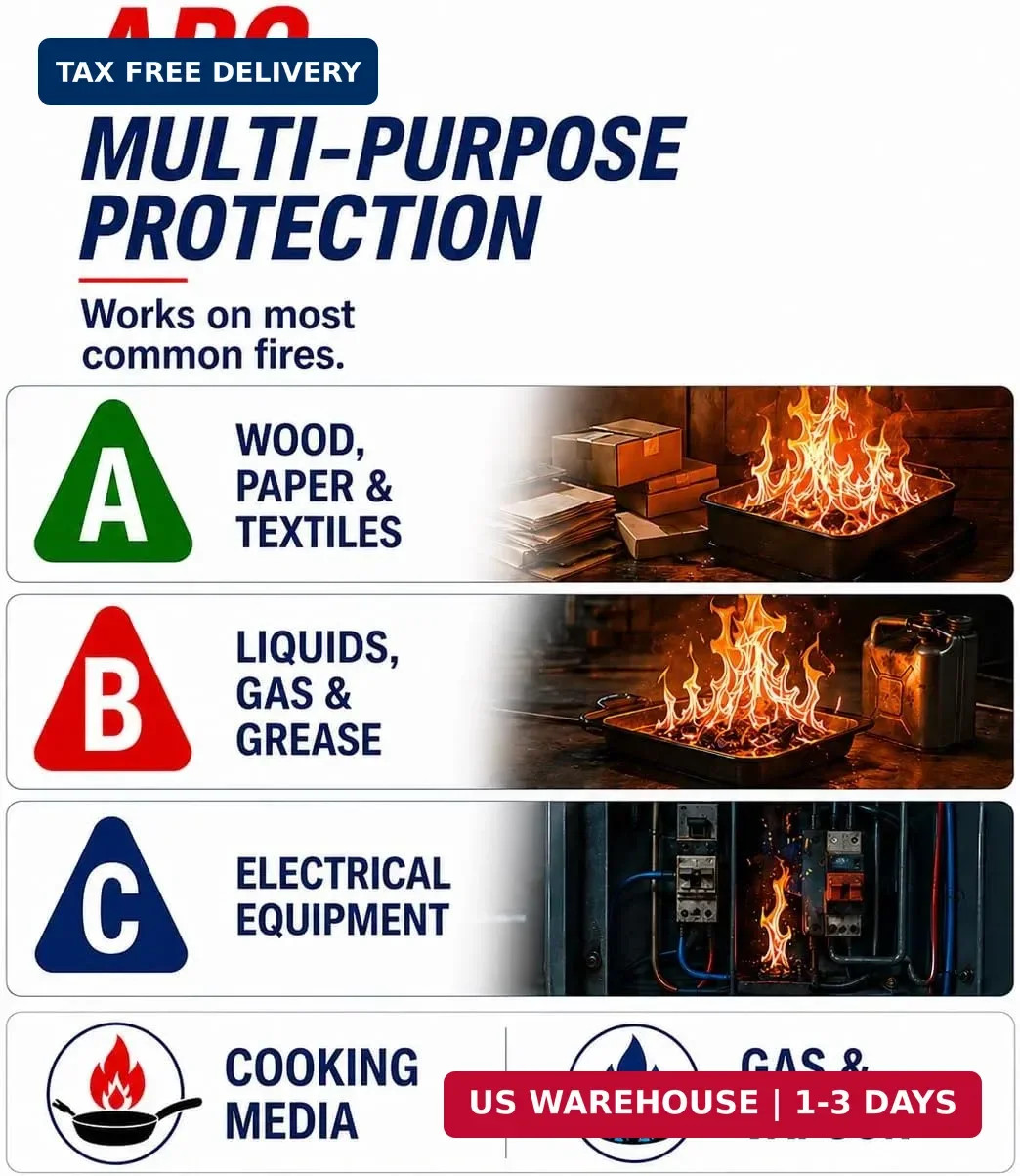 ABC Fire Extinguisher for Home & Vehicle – Portable Dry Chemical Fire Extinguish