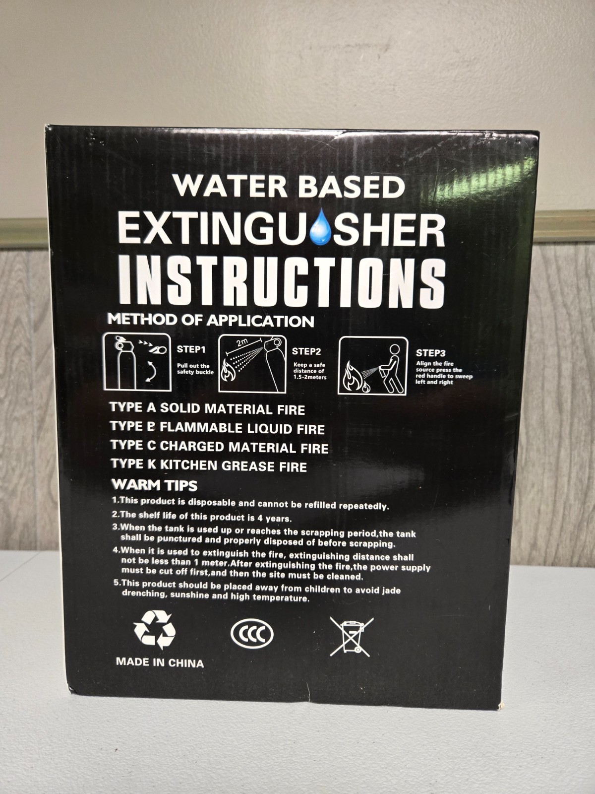 Water-based Fire Extinguishers w/ Mount Bracket – 6 PACK NEW for Home Office +