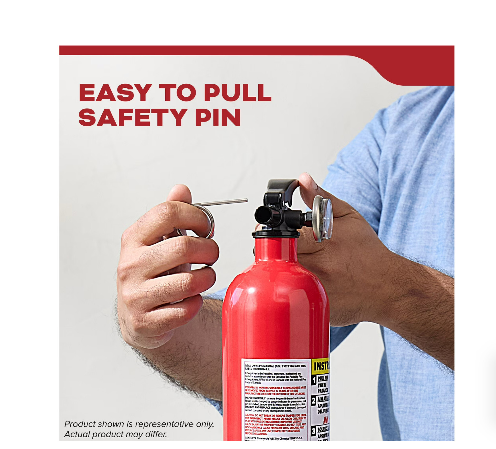 Kidde Fire Extinguisher for Vehicles, Single-Use, Dry Chemical, 5BC, Strap Brack