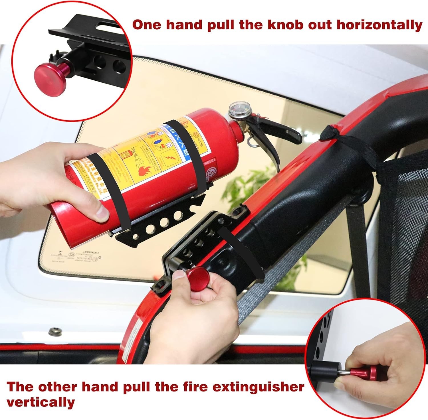 Adjustable Roll Bar Fire Extinguisher Mount Holder for Jeep Wrangler TJ JK JK…