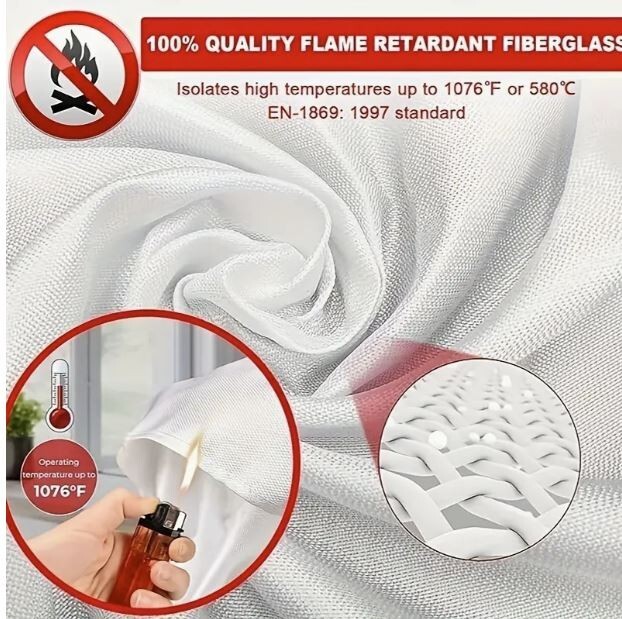 Fire Suppressor 2 Pack Blankets 39”x39” Large Fiberglass BBQ Kitchen Garage RV